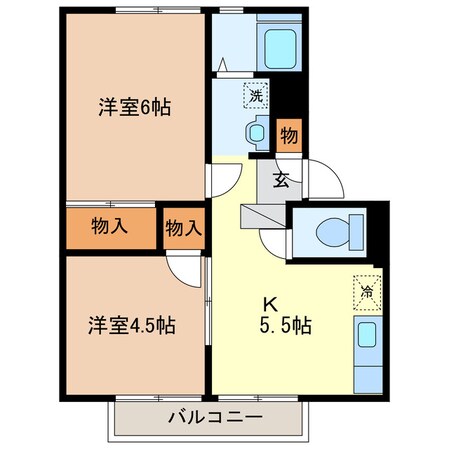 エントピア大月の物件間取画像